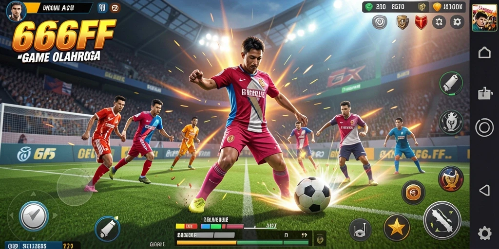 Tangkapan layar dari gameplay seru dalam permainan <strong>666FF</strong> yang menunjukkan aksi olahraga yang mendebarkan.