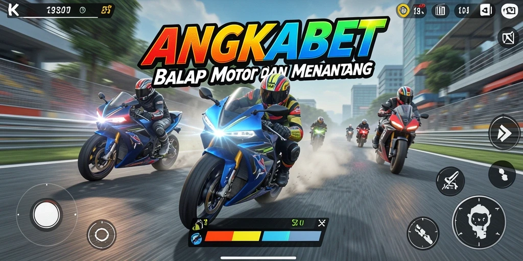 Tampilan gameplay <strong>ANGKABET</strong> yang seru dengan balapan motor yang cepat.