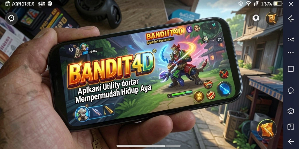 Tampilan utama aplikasi BANDIT4D dengan fitur-fitur menonjol.