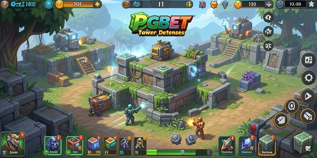 Gameplay seru PGBET dengan strategi menara melawan musuh.