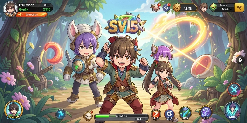 Tampilan gameplay menarik dalam SVIP5 dengan karakter Anime yang beragam.