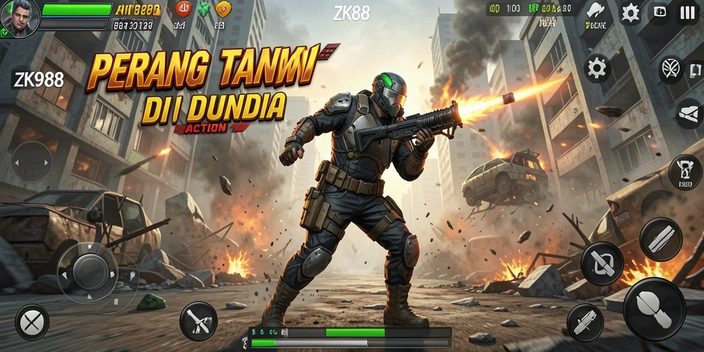 Screenshot gameplay ZK988 menunjukkan aksi seru dan grafis menawan.